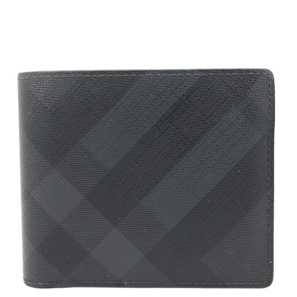 Burberry London Check-Print Canvas Bi-Fold Wallet Black - Picture 1 of 15